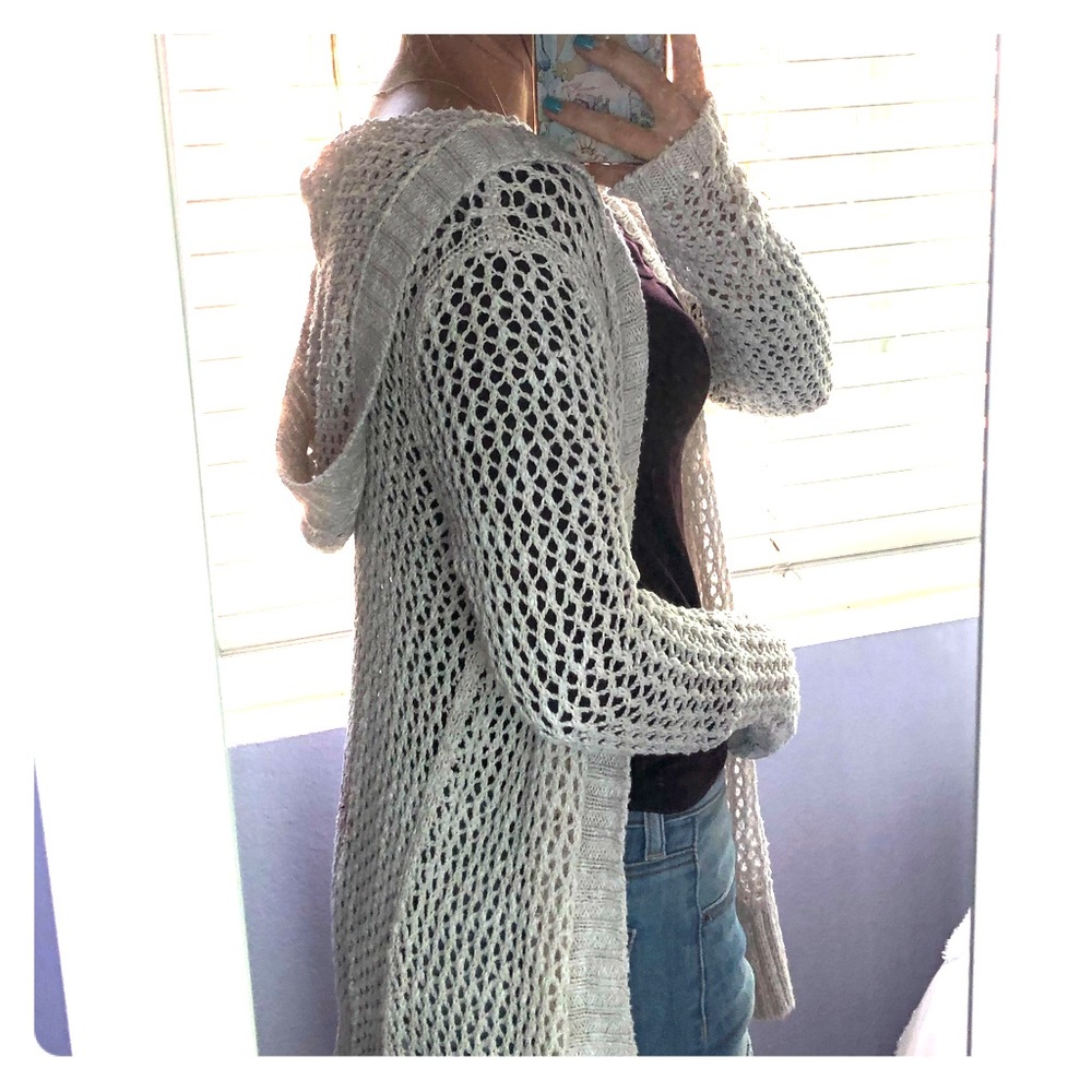 Oversized cardigan with hood